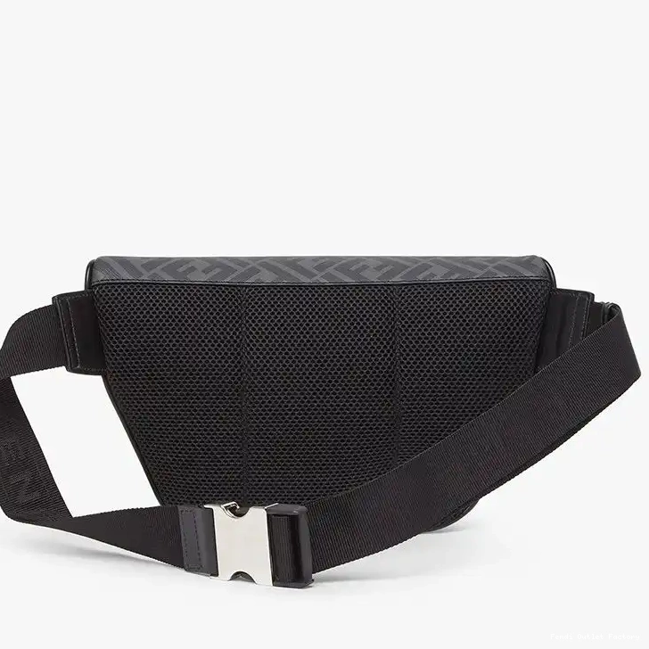 Vintage HOT ROMA In Fendi Motif Bag FF Black Logo Belt Fabric 0705